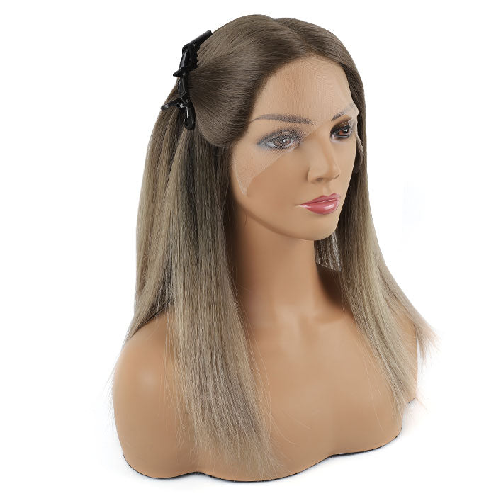 Lace Front Wig Dark Coffee Brown with Balayage Color #GT4 18"